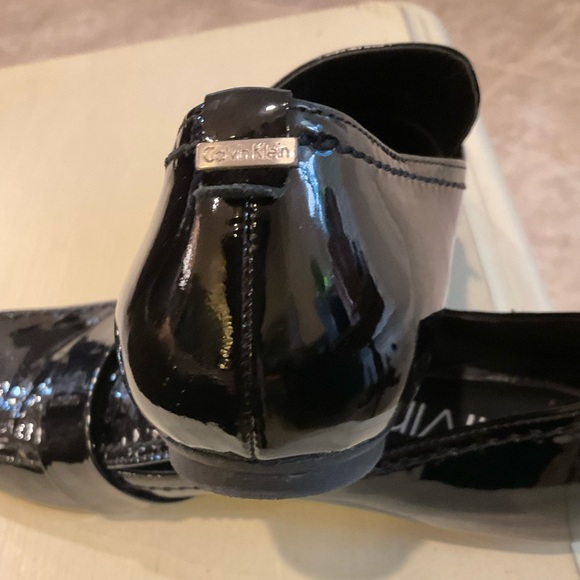 Calvin Klein Black Patent Flats - Picture 4 of 5